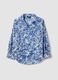 Blau-wei&szlig;er Kaftan aus Bio-Baumwolle mit Tropical-Print_4