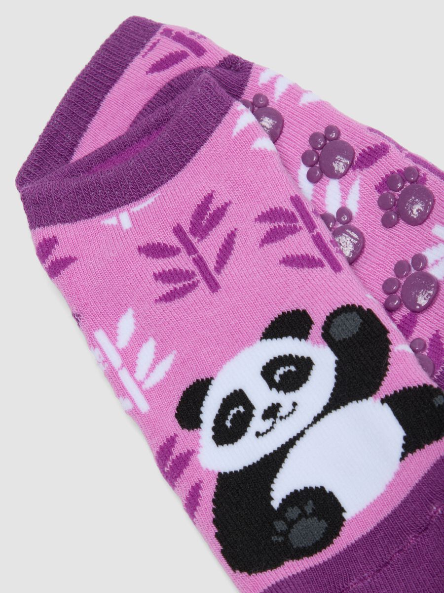 2-pack of short stretch organic cotton socks with panda and koala print_1