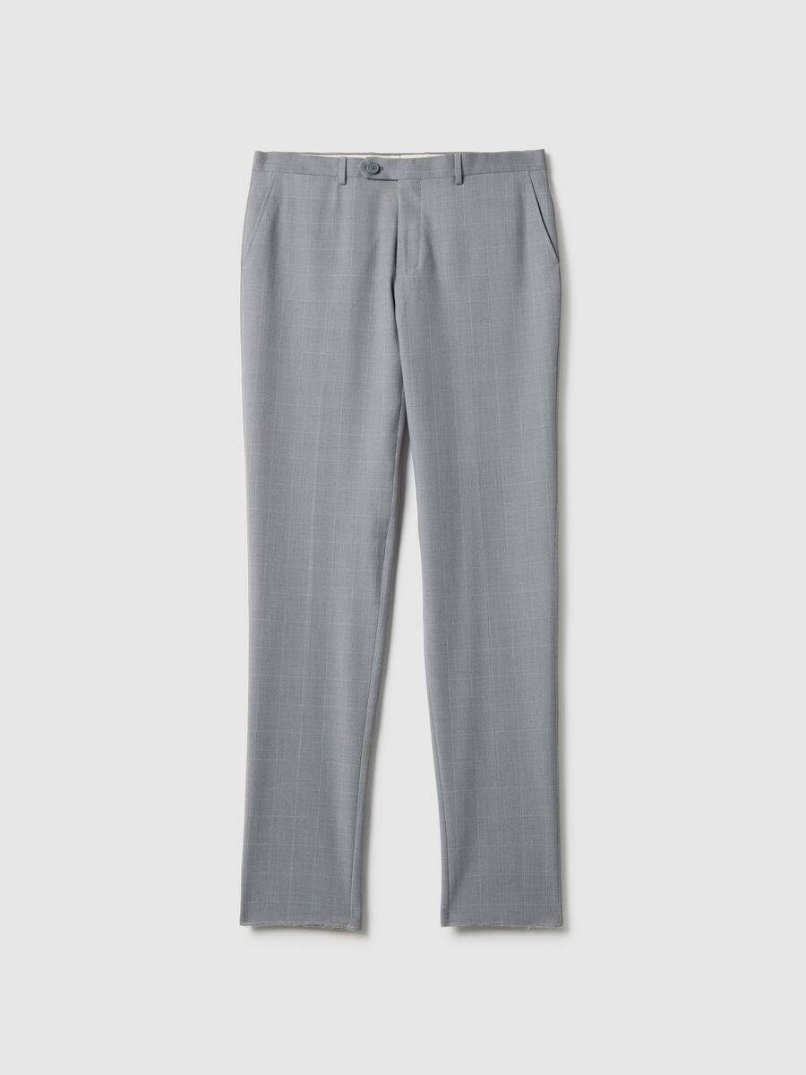 Grey Slim Fit Lined Suit_5