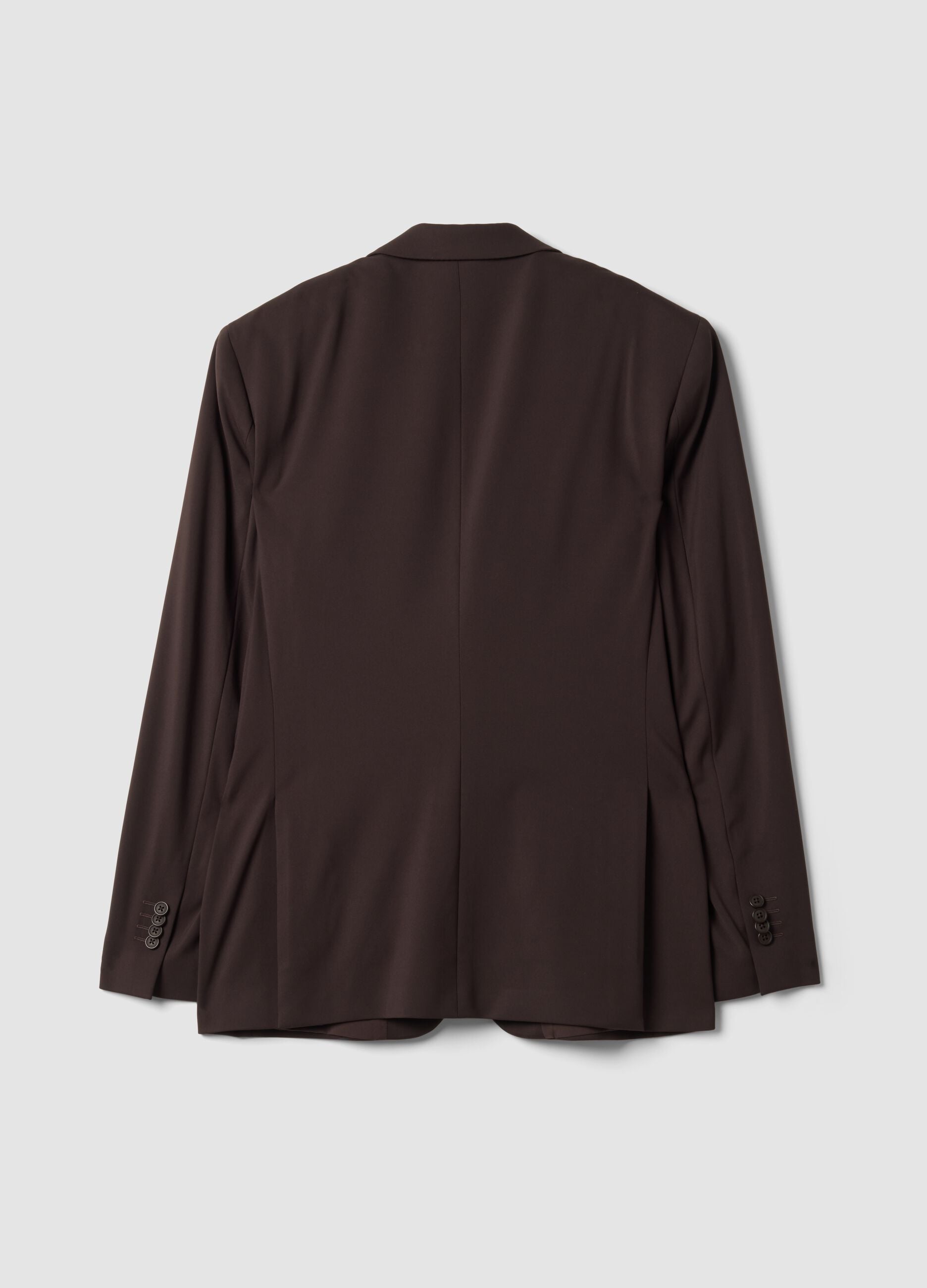 Brown slim-fit 4-way stretch blazer, easy iron