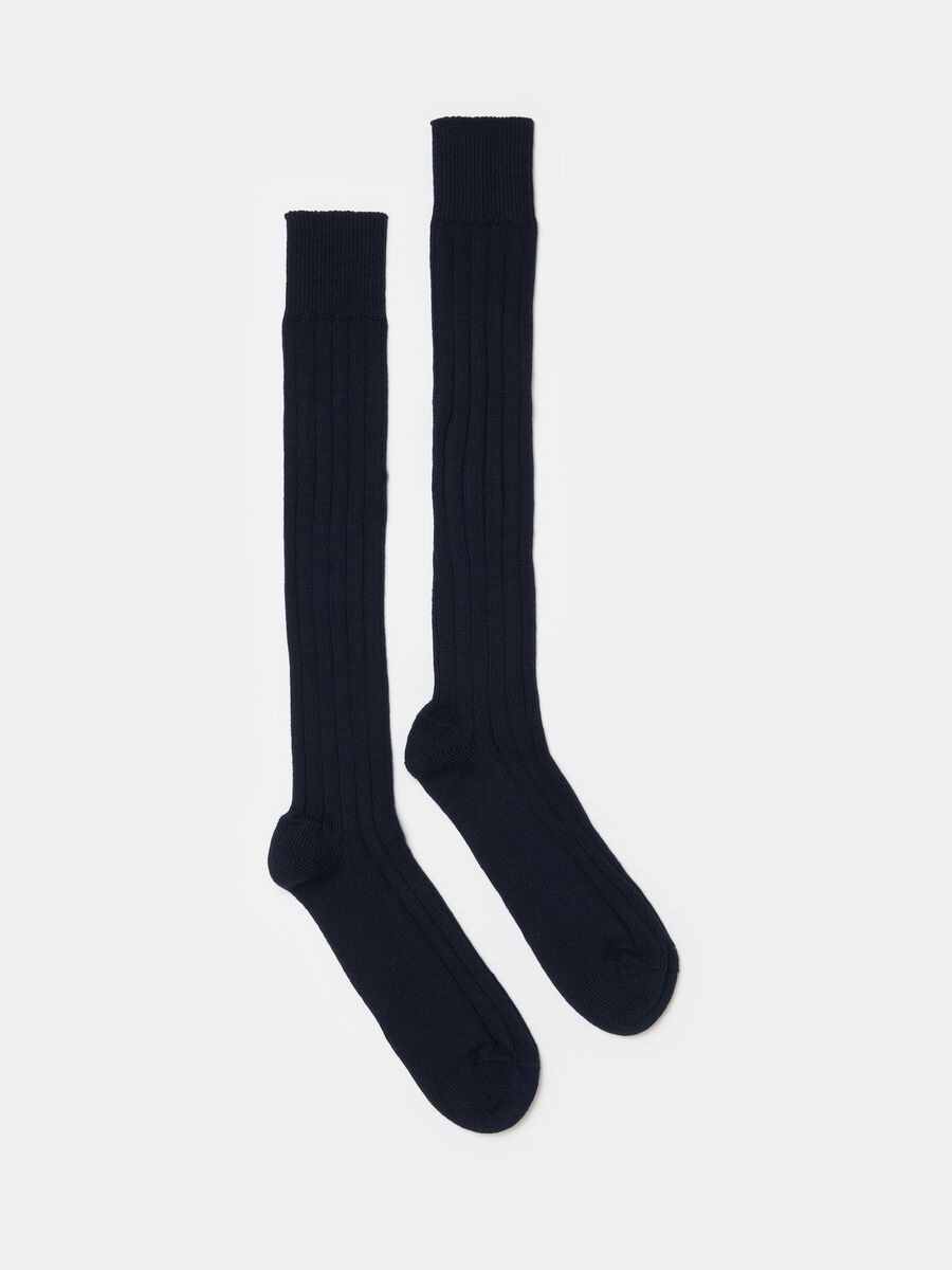 Long ribbed cotton socks_0