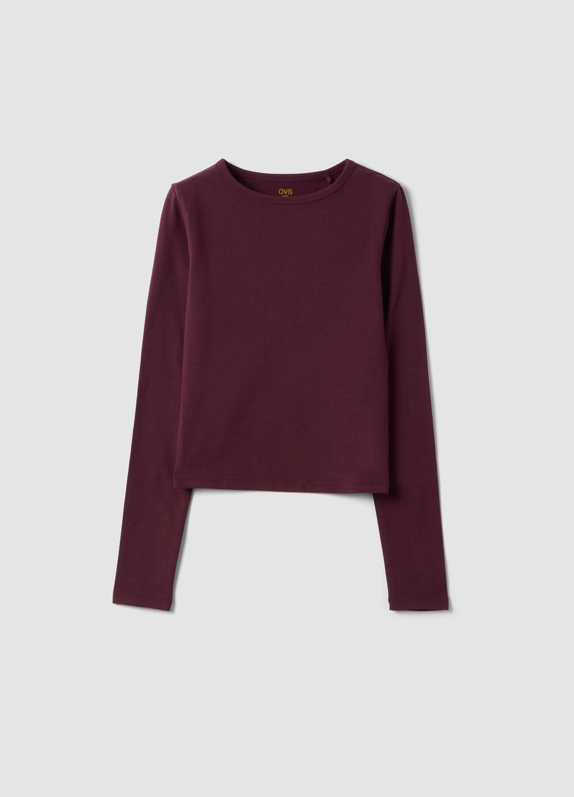 Violettes Slim-Fit-T-Shirt aus elastischem Bio-Baumwolljersey