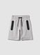 Graue Bermuda-Shorts aus Baumwollmischung mit elastischem Bund_0