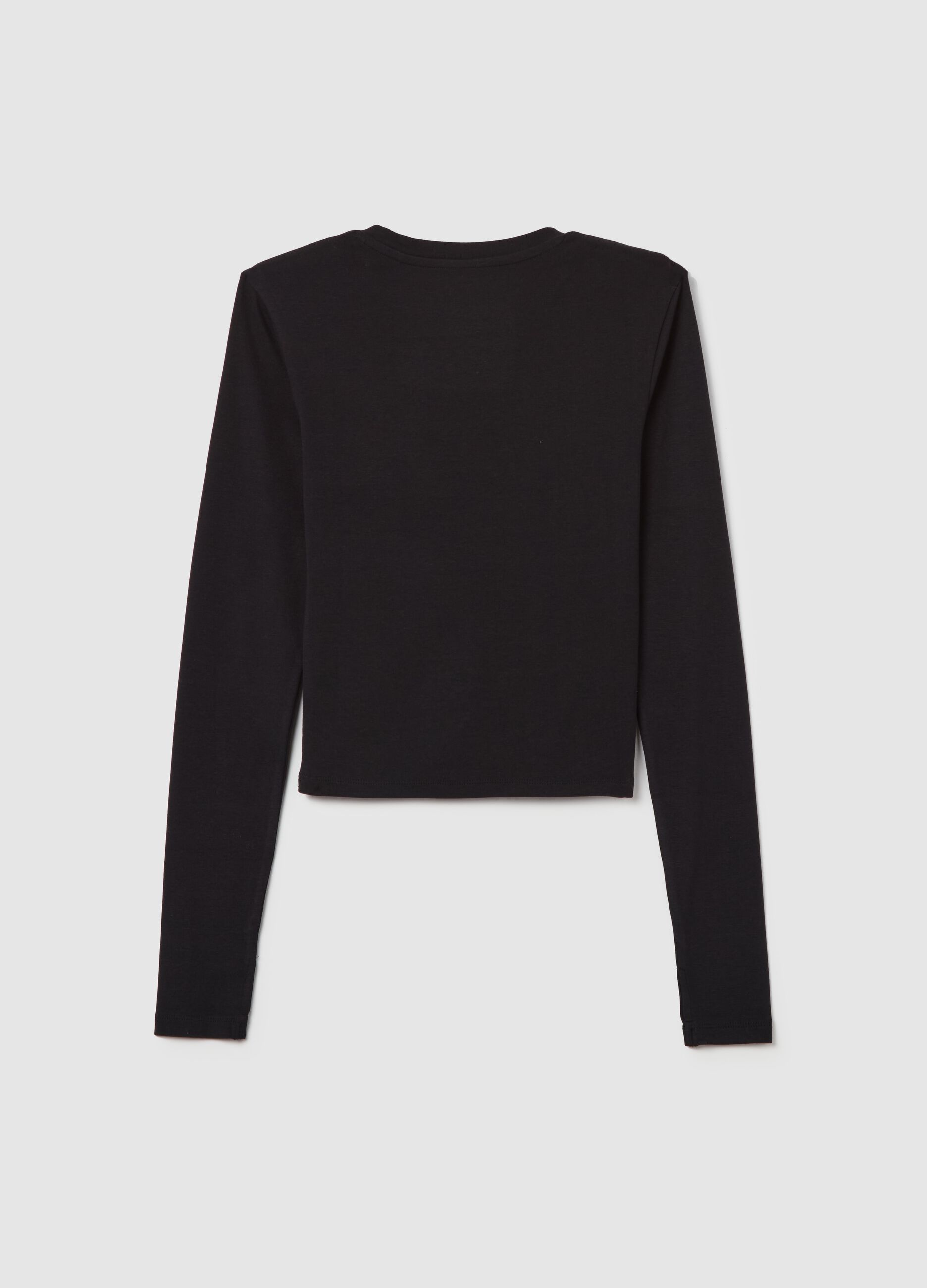 Crop Long-sleeved T-shirt Black