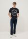 Schwarzes T-Shirt aus reiner Baumwolle im Regular Fit mit Pink Floyd-Druck_1