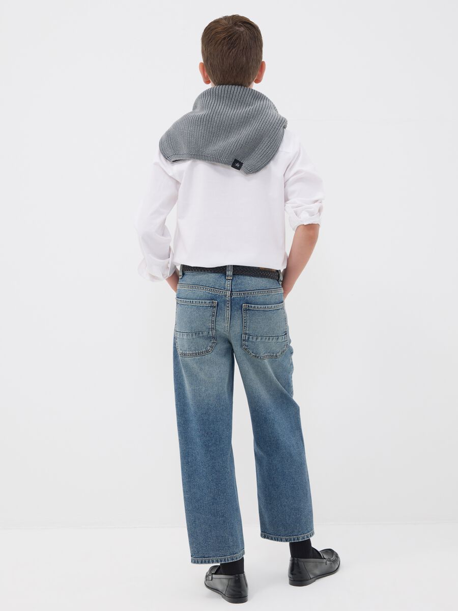 100% cotton denim jeans with elasticated waist, skater fit for boys_2