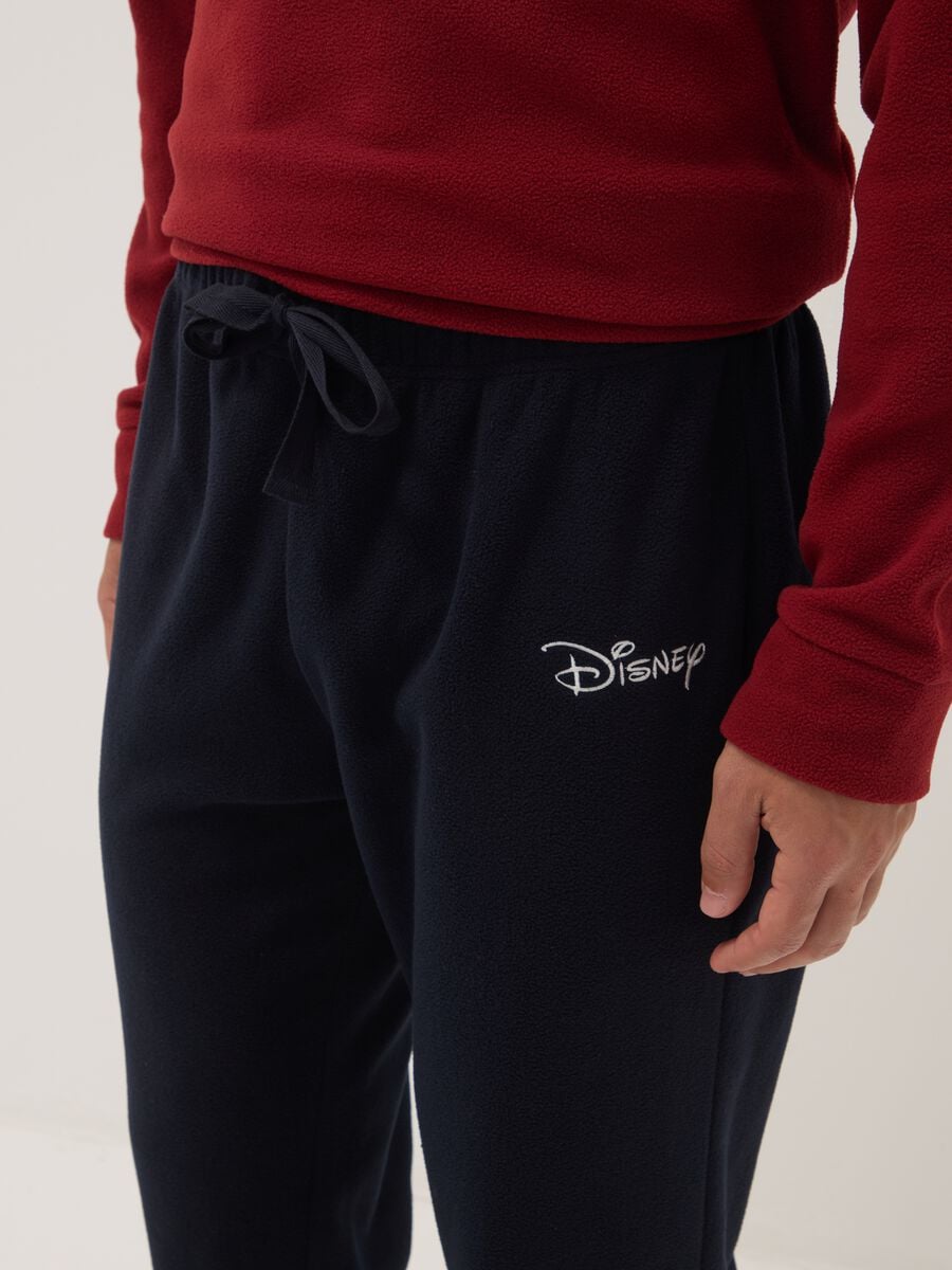 Red long-sleeve crew-neck pyjama set with Mickey & Friends print_3