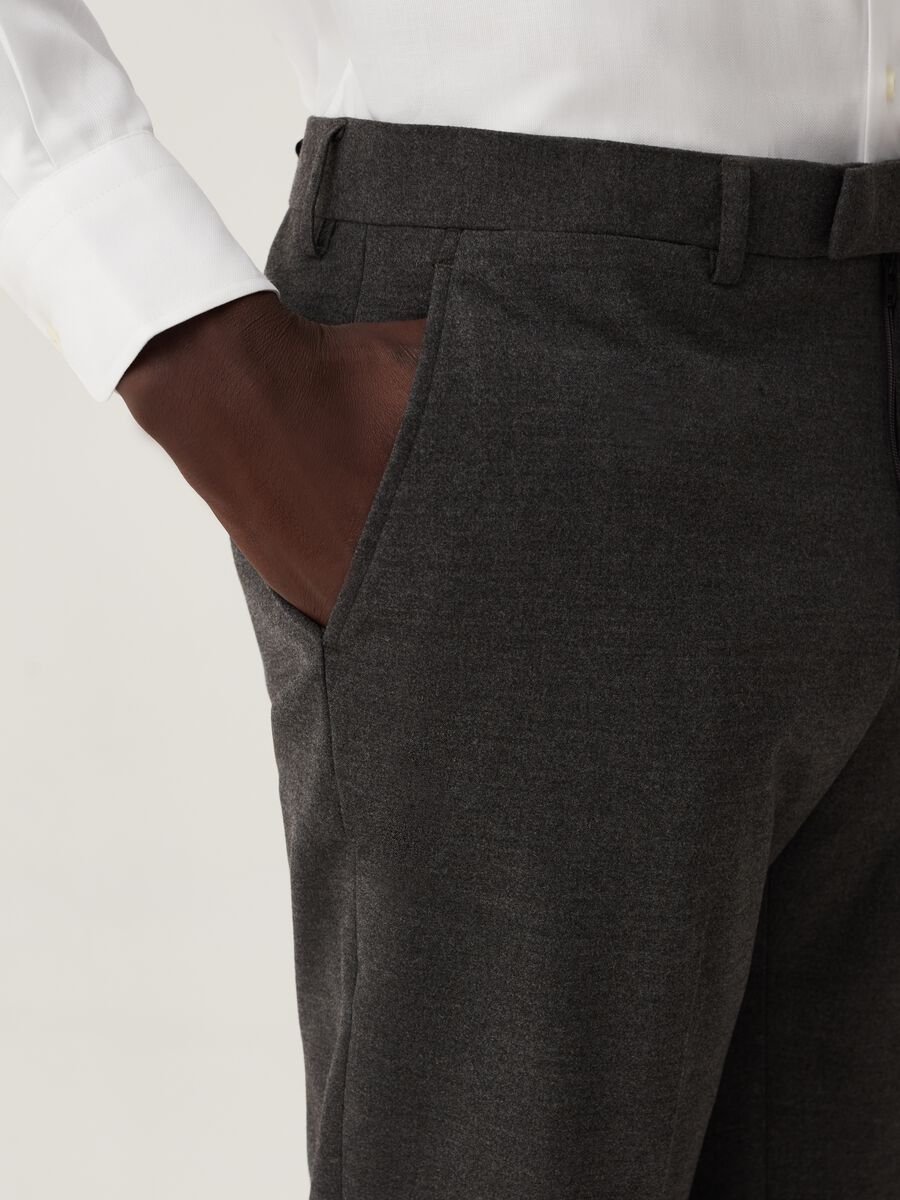 Mélange grey slim-fit trousers_3