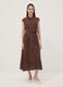 Brown midi dress in pure viscose with polka dots, regular fit_0