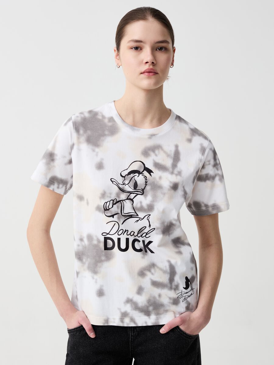 Tie-dye T-shirt with Donald Duck 90 print_0