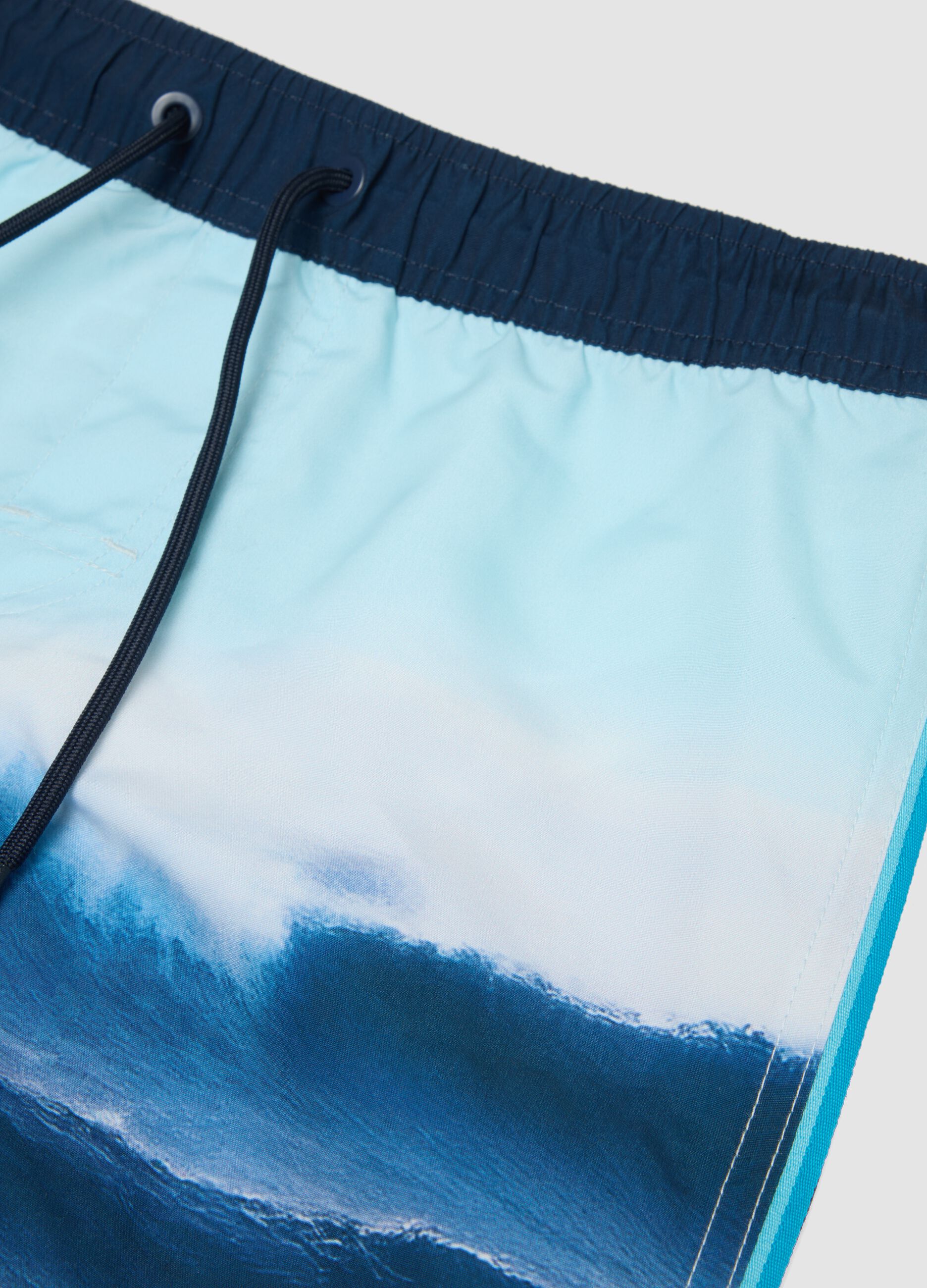 Boxer mare blu con stampa onde per ragazzo