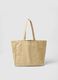 Beige cotton shopper bag with sturdy handles_0