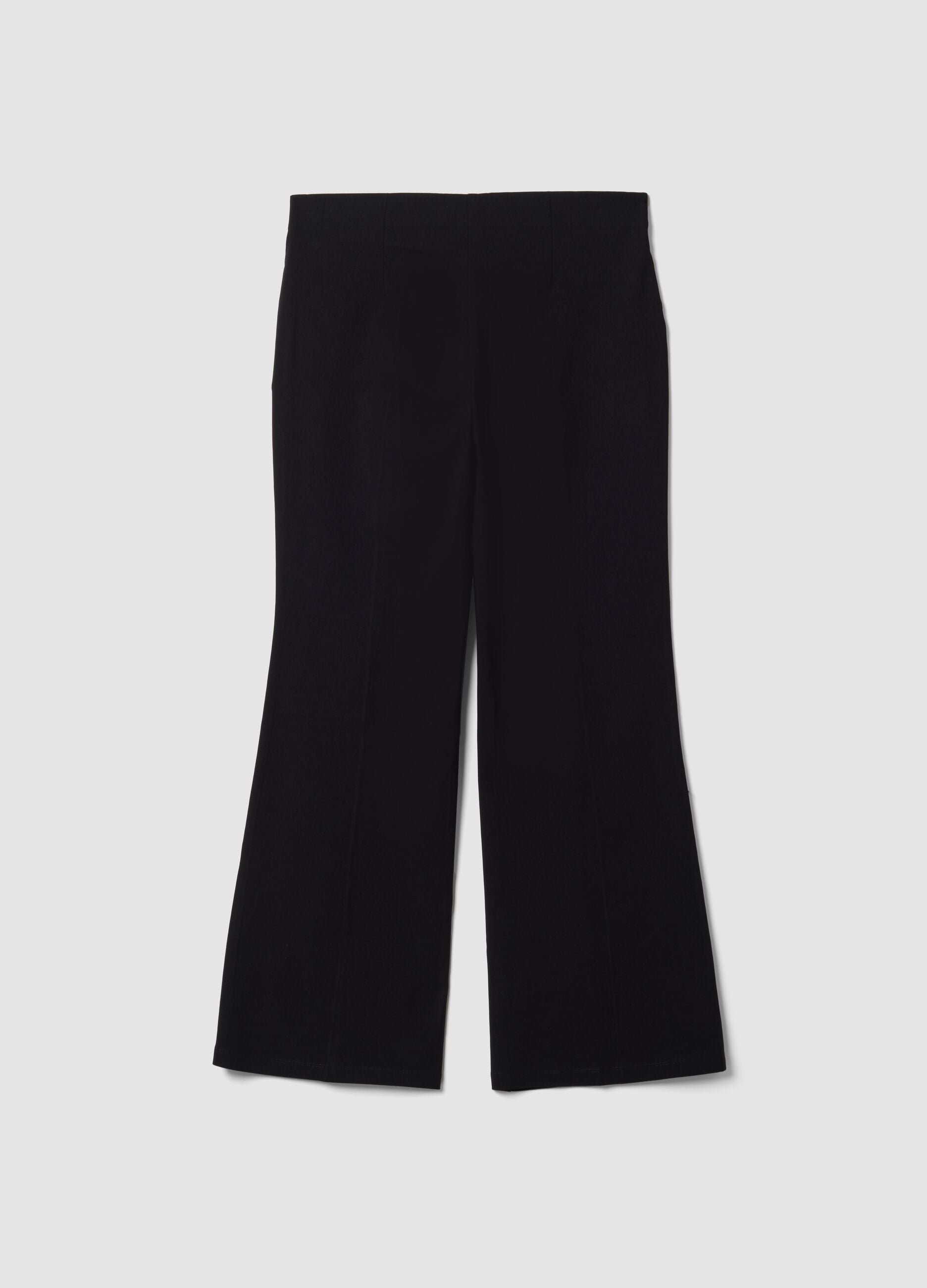 Black flare trousers in stretch viscose