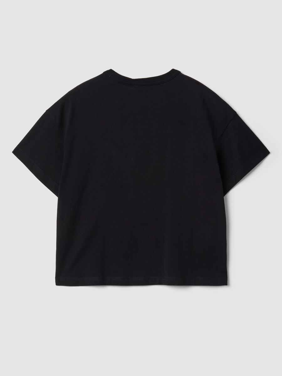 Black pure cotton Kuromi print T-shirt, regular fit_6