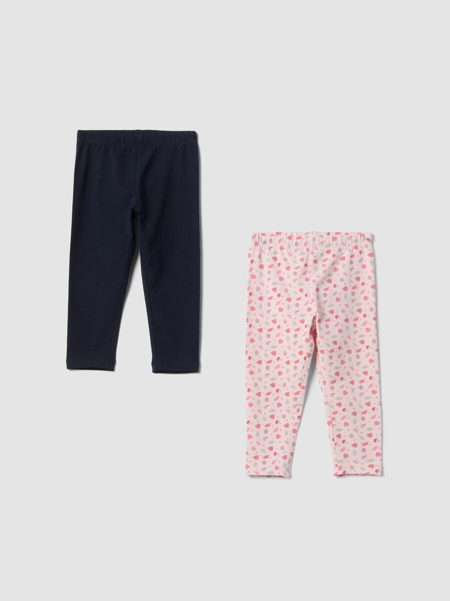 Bipack leggings multicolor in cotone organico elasticizzato per bimba_0