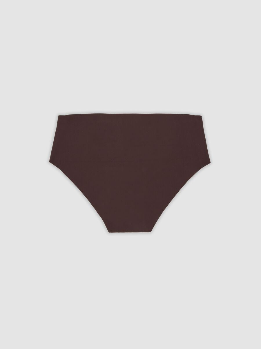 Slip hipster marrone in microfibra elasticizzata con vita regular_2