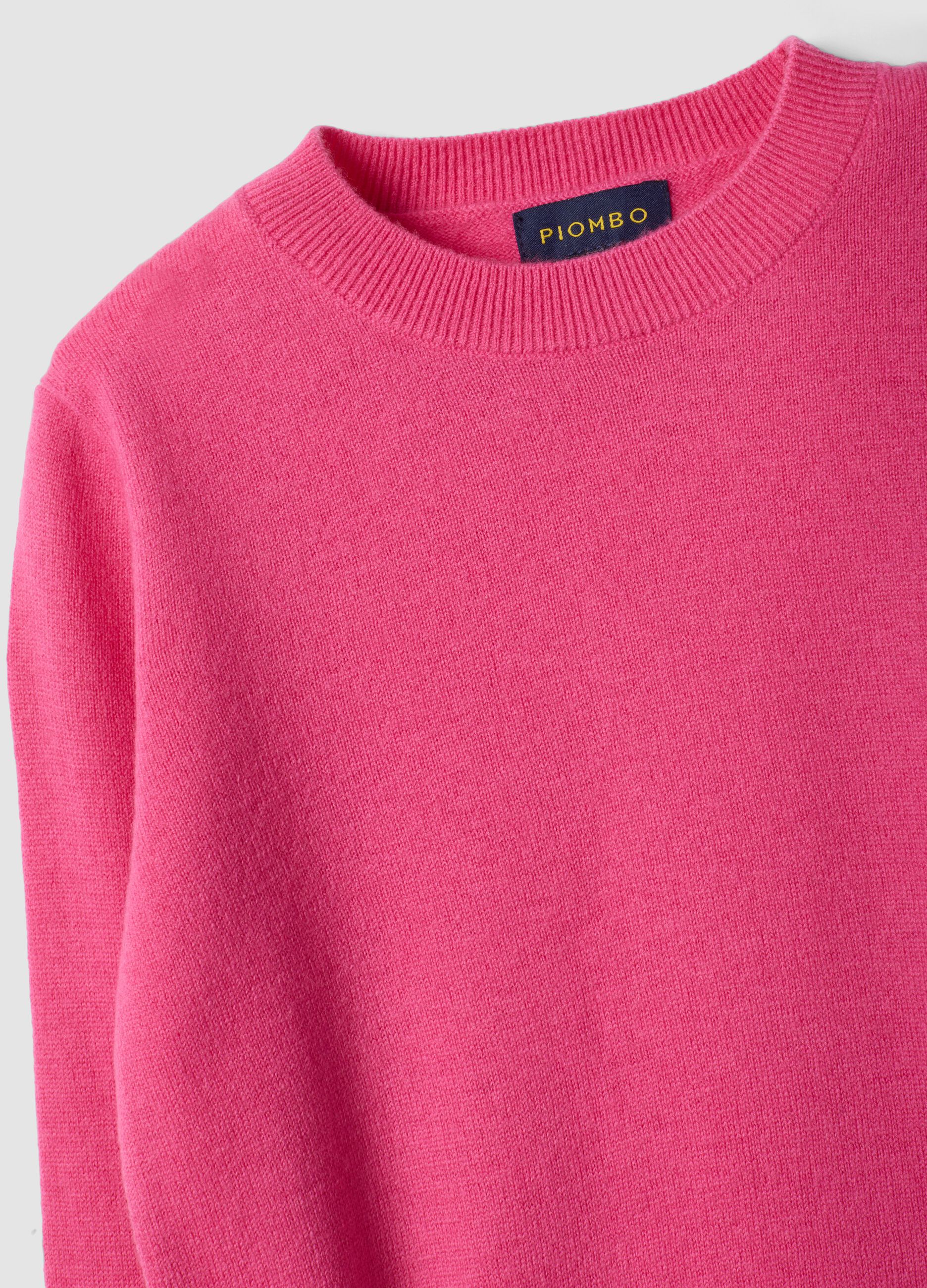 Pink pure wool long-sleeve jumper, regular fit