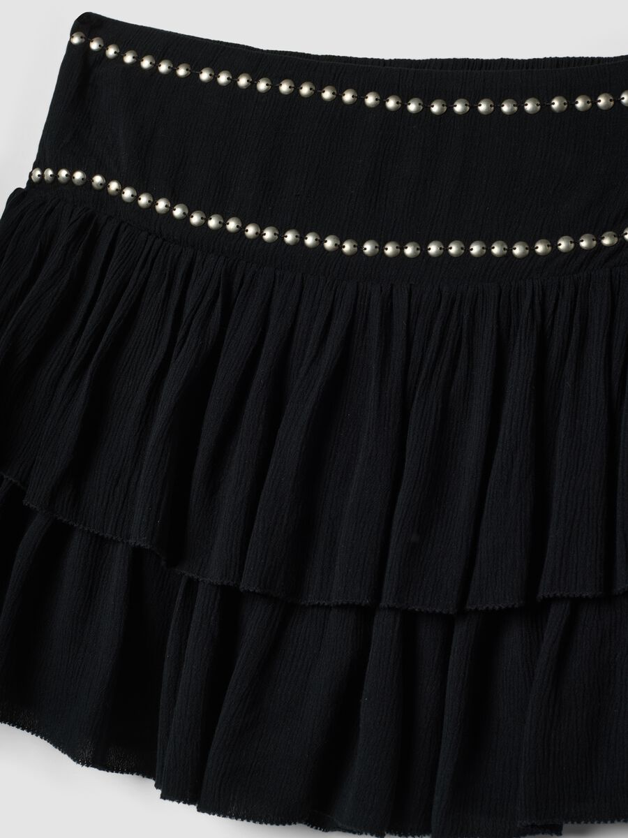 Black pure viscose skirt with ruffles_5