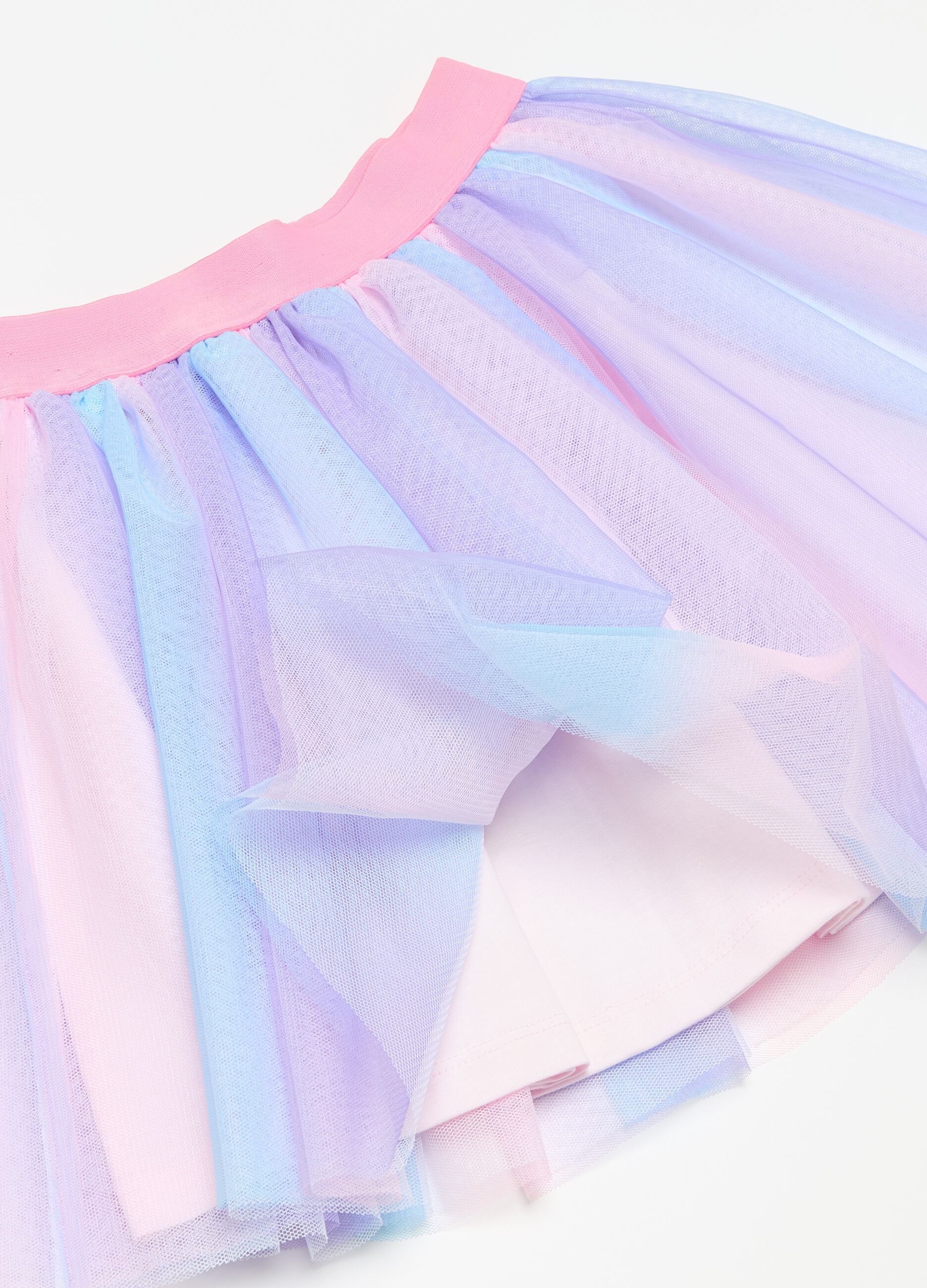 Tulle skirt with dip-dye pattern