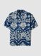 Blue organic cotton shirt with all-over print_4
