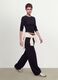 Schwarzes Langarm-T-Shirt aus Jersey aus reiner Baumwolle, Regular Fit_1