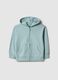 Children's blue hoodie with zip in pure cotton regular fit_0