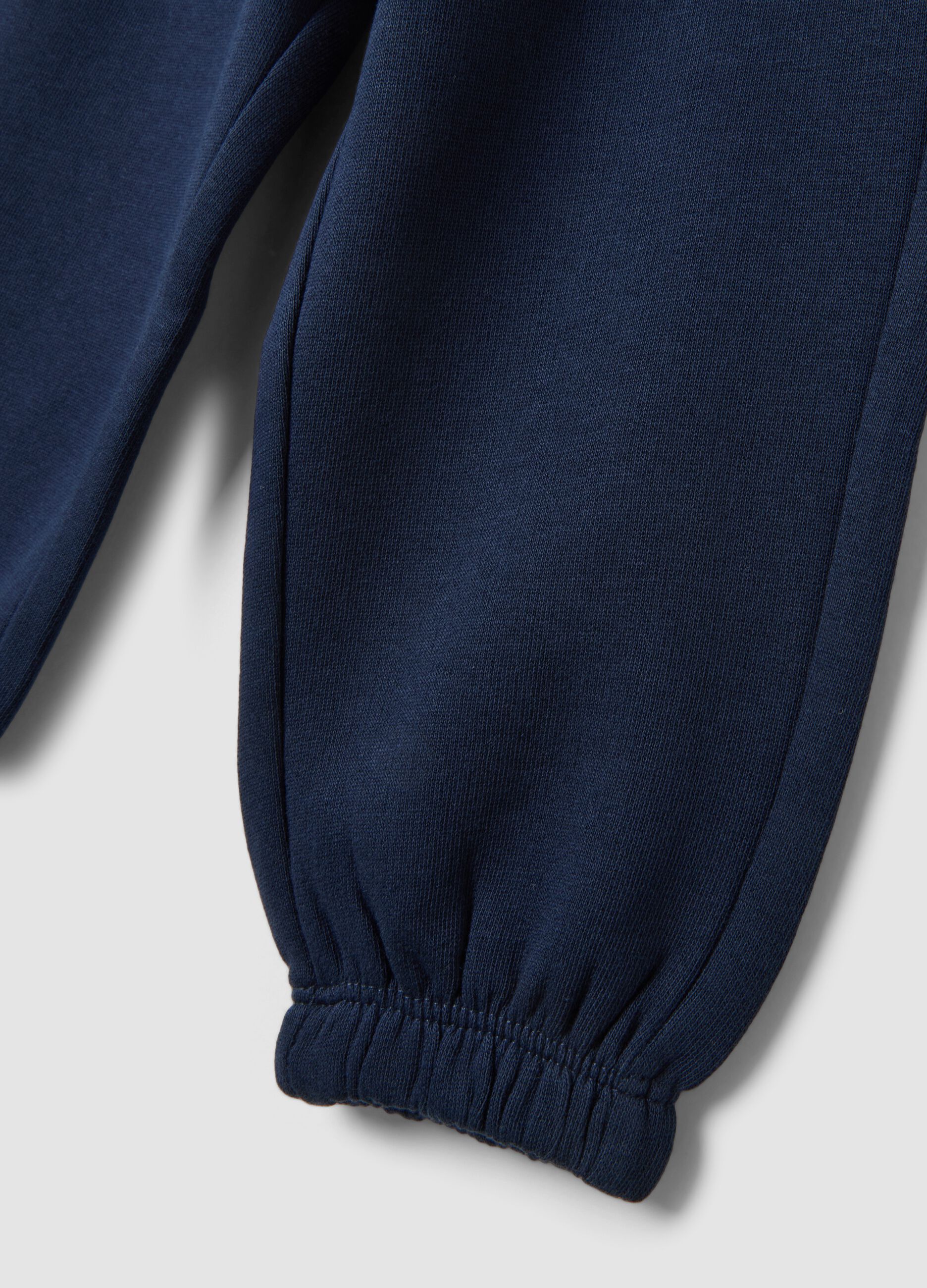 Pantaloni jogger blu in puro cotone organico