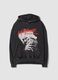 Grey oversized pure cotton hoodie with &ldquo;A Nightmare On Elm Street&rdquo; print_0