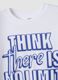White crew-neck T-shirt in pure organic cotton with slogan, relaxed fit_2
