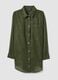 Green cotton-blend kaftan with gold stripes_4