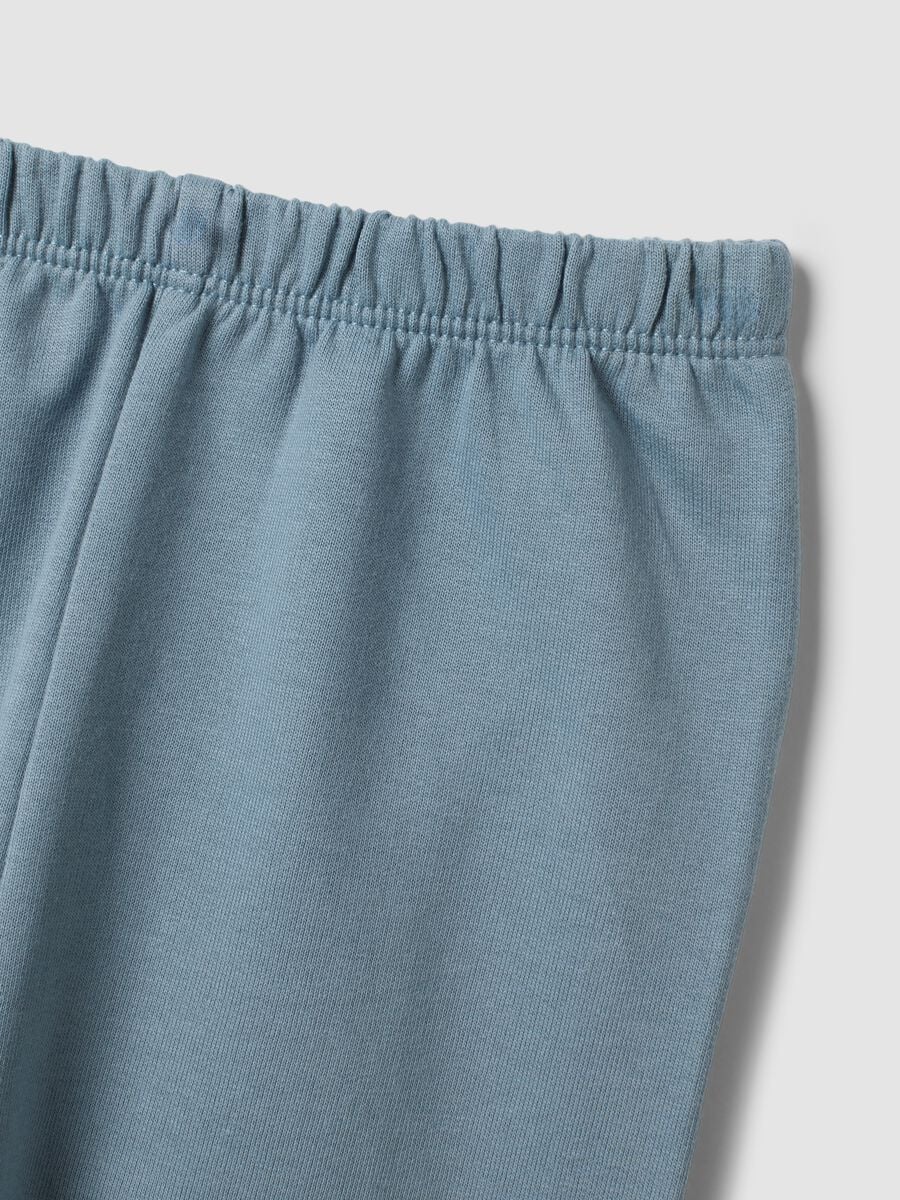 Pigiama azzurro girocollo in puro cotone organico_2