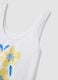 White organic cotton pyjama vest, regular fit, with floral print_5