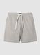 Multicolour striped regular-fit stretch cotton shorts_0
