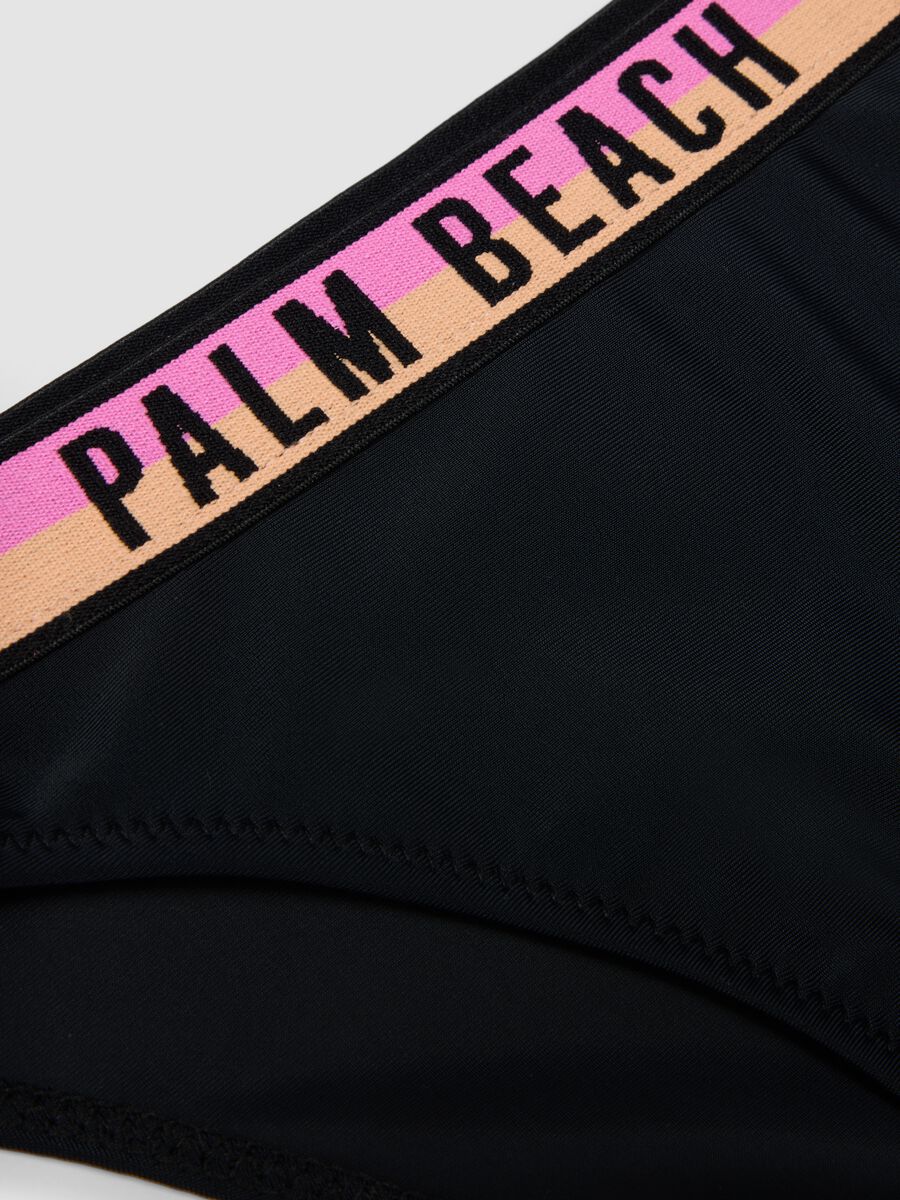 Black stretch-fabric bikini with contrasting band_3