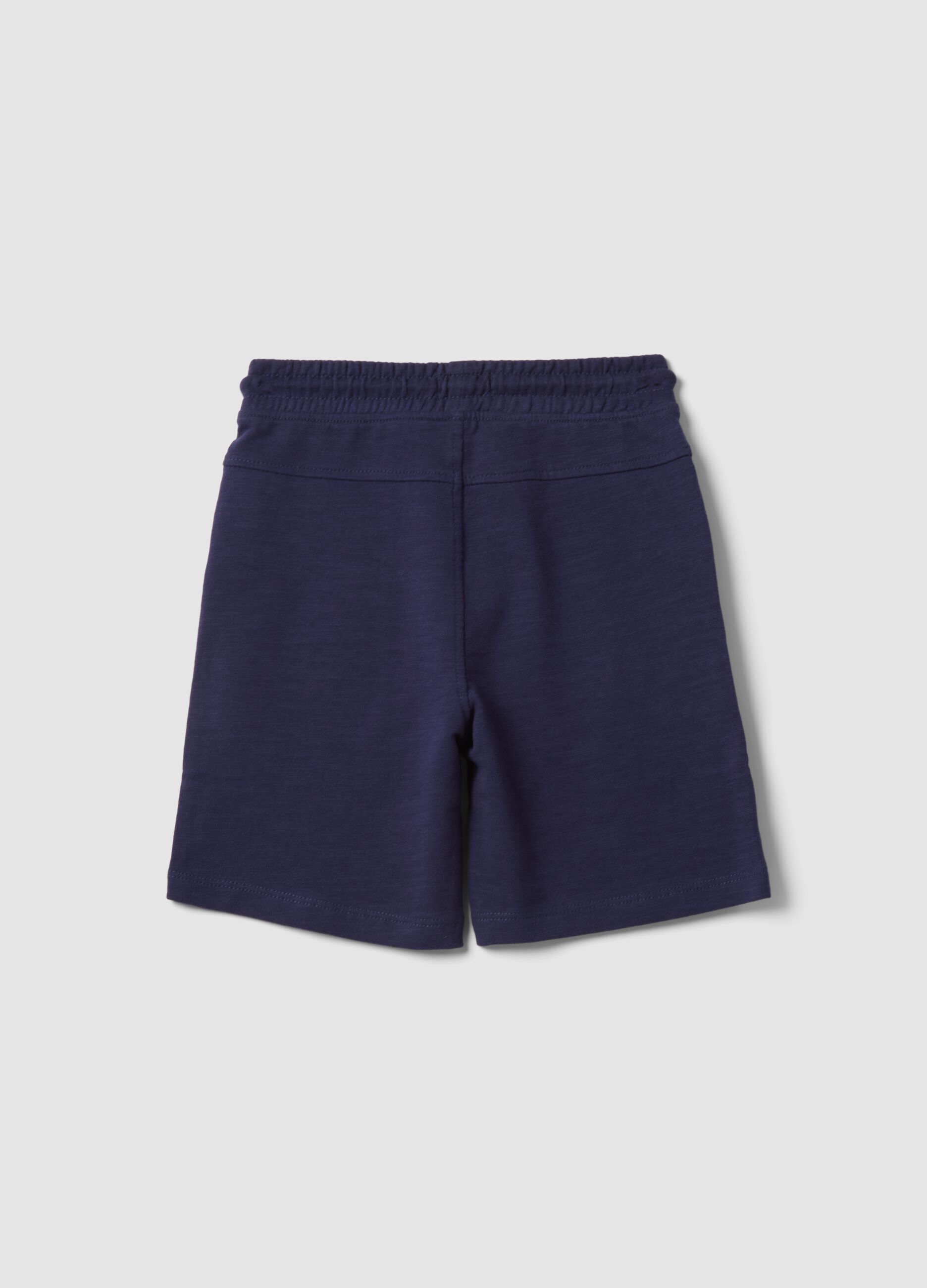 Boys&rsquo; blue pure cotton shorts with elasticated waist