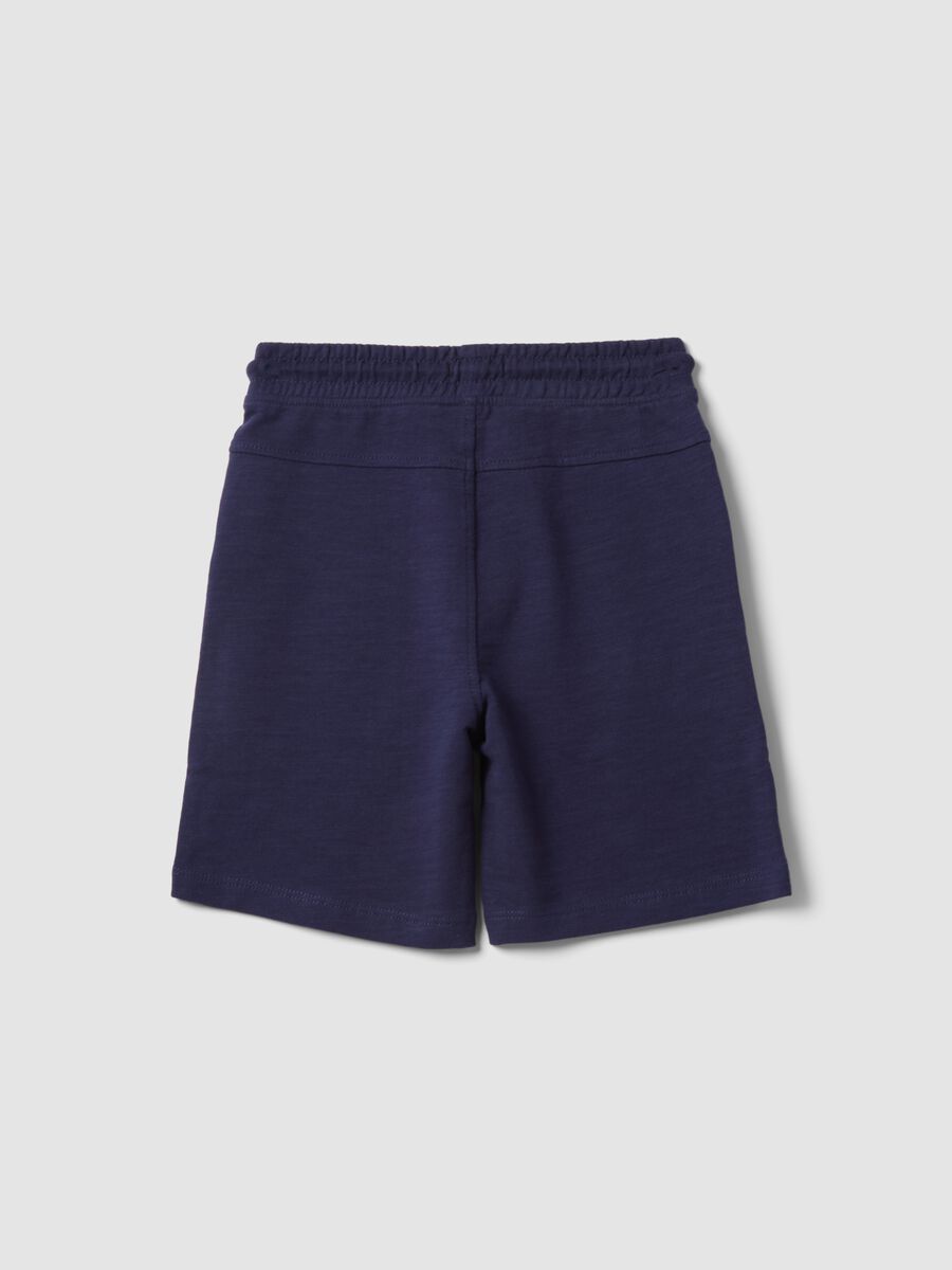 Blaue Shorts aus reiner Baumwolle f&uuml;r Jungen mit elastischem Bund_1