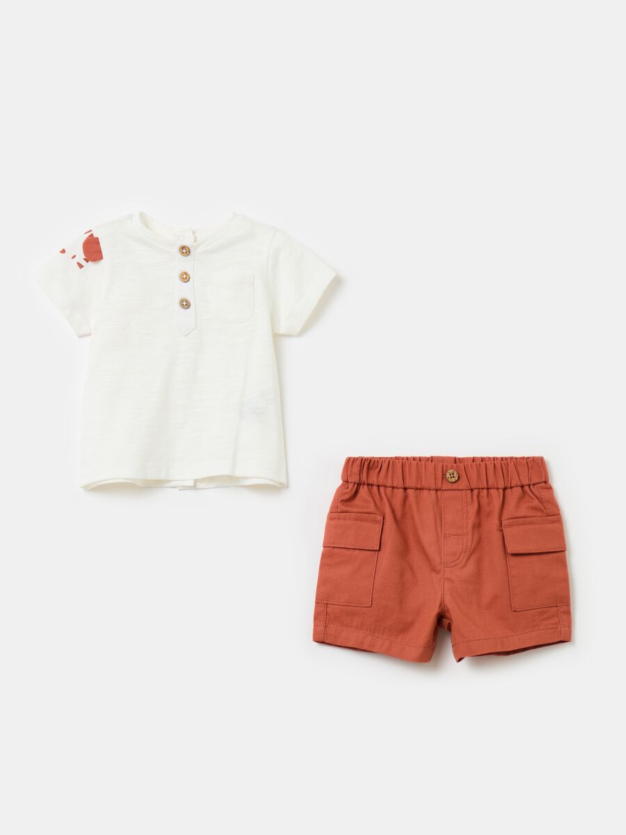T-shirt and Bermuda shorts set in cotton_0