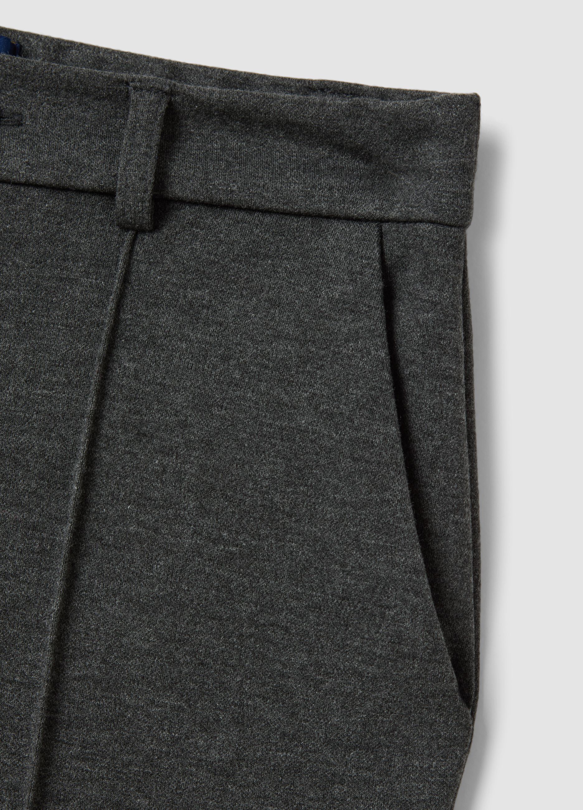Pantaloni grigi in viscosa elasticizzata straight fit