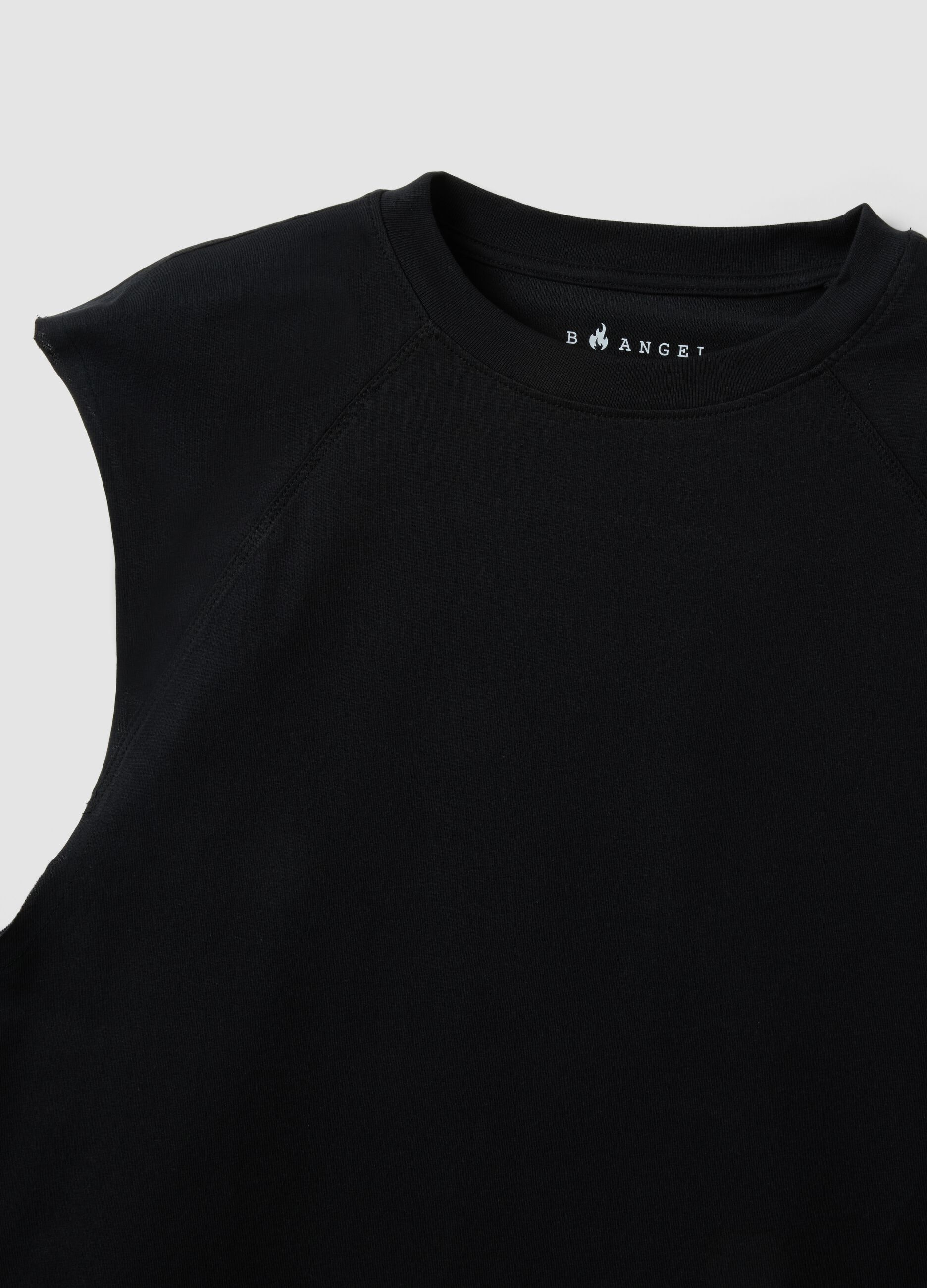 &Mu;&alpha;ύ&rho;&omicron; &alpha;&nu;&delta;&rho;&iota;&kappa;ό tank top &alpha;&pi;ό 100% &beta;&alpha;&mu;&beta;ά&kappa;&iota;, regular &epsilon;&phi;&alpha;&rho;&mu;&omicron;&gamma;ή