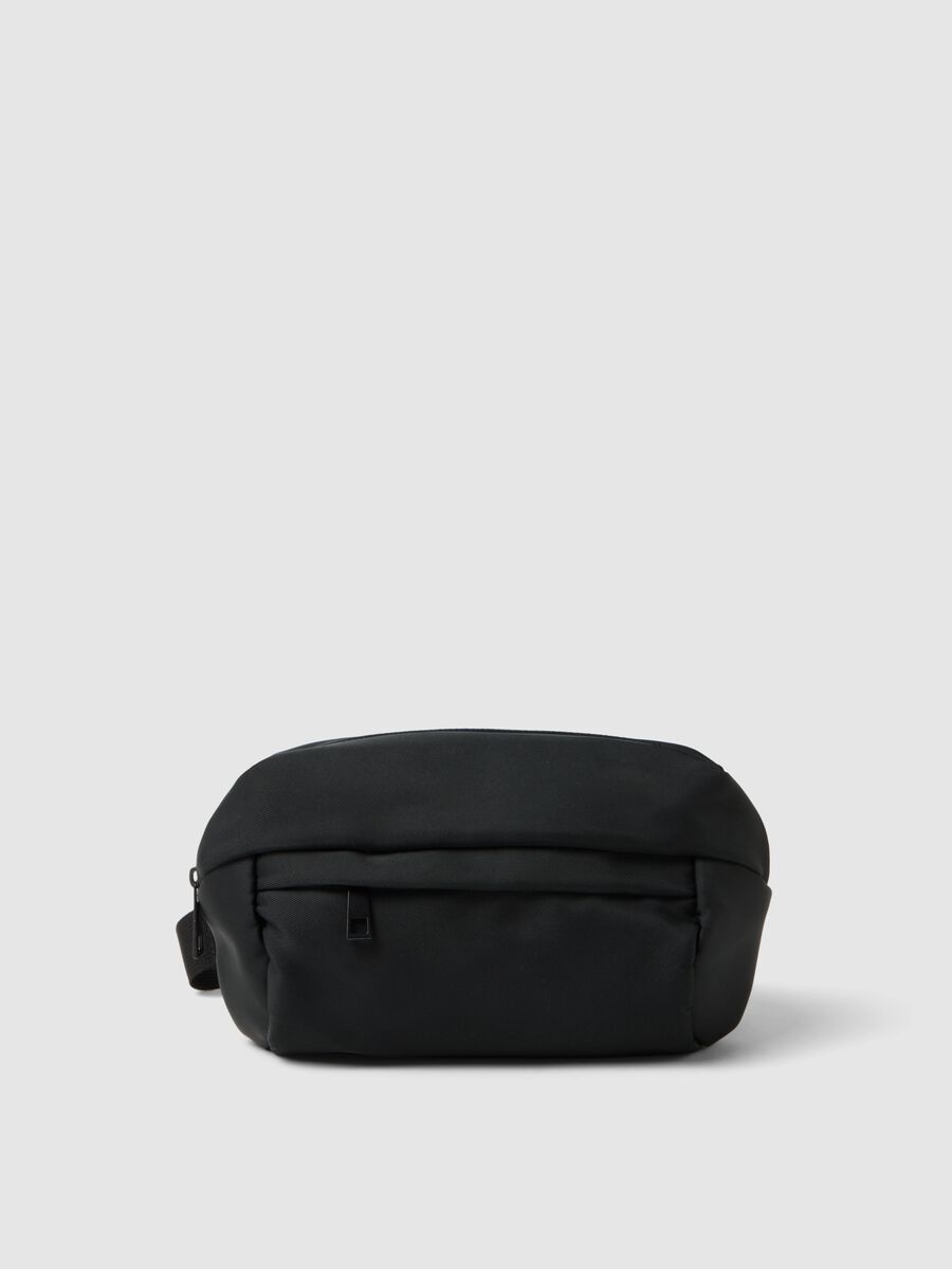 Black Waist Bag with Adjustable Strap_0