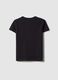 Girls' black cotton blend T-shirt regular fit_4