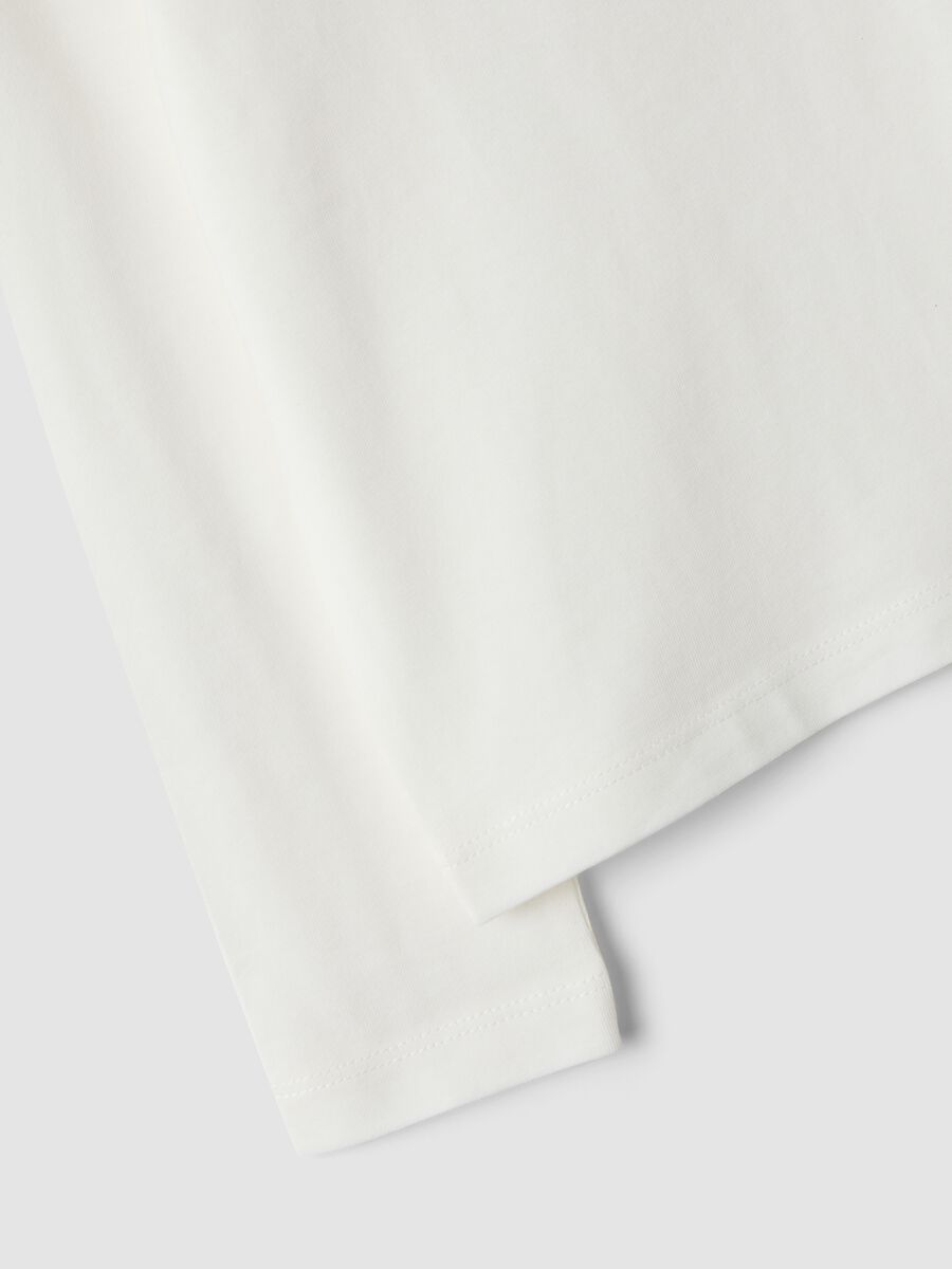 White pure organic cotton girls&rsquo; T-shirt with heart print_3