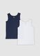 2er-Pack Jungen-Unterhemden in Blau und Weiss aus reiner Bio-Baumwolle_0