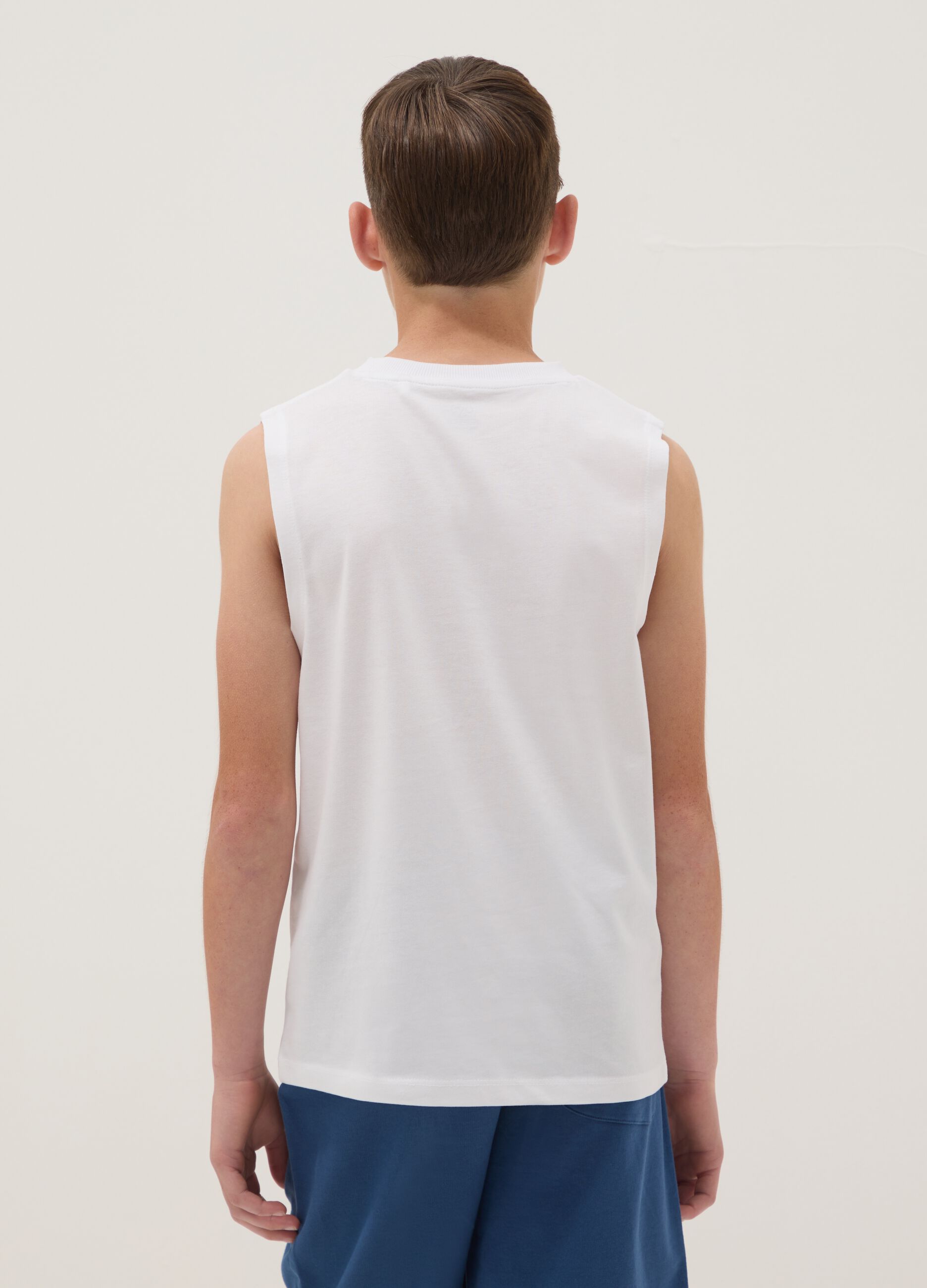 White organic cotton tank top