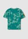 Regular fit green pure cotton children's T-shirt with print_1