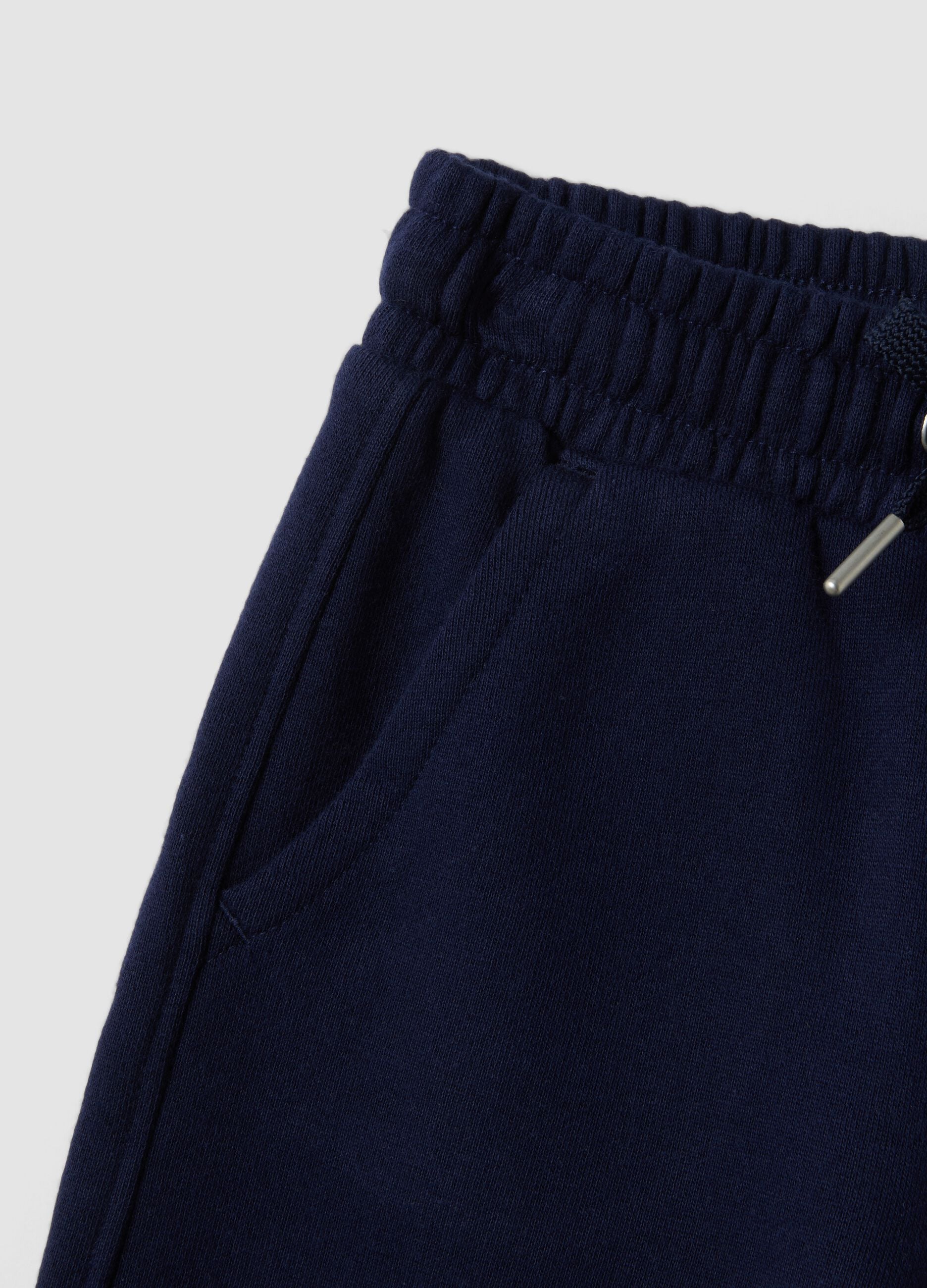 Pantaloni culotte blu in puro cotone organico per bambina