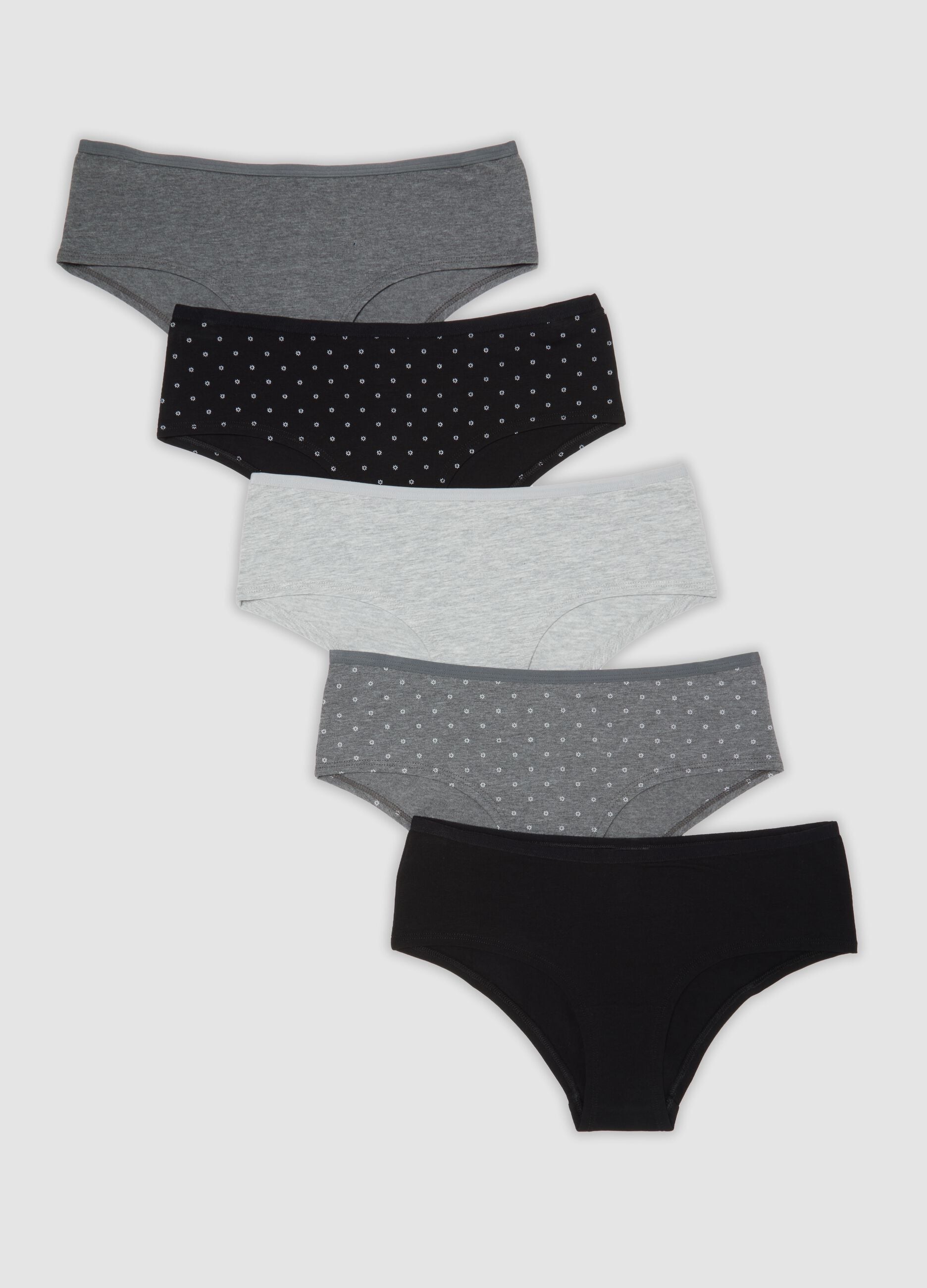 5er-Pack schwarze Slips aus Stretchmaterial