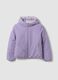 Casaco ultralight roxo revers&iacute;vel com capuz e fecho de correr para menina_4