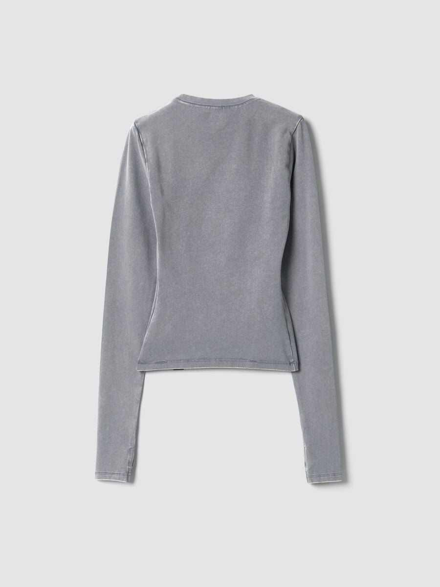 Perfect Long Sleeve Top Washed Grey_1