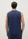 Blue regular fit cotton blend tank top_2